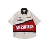 Verão Tendência Hip-Hop Estampada Estilo Hong Kong Solta Manga Curta Estilo Japonês Retrô Roupas de Motociclista Manga Meia Manga Estilo Unissex Camisa Jaqueta