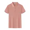 Camisa tipo polo de trabajo de algodón y seda de manga corta con solapa, Uniforme de fábrica con bordado de logotipo, Ropa de trabajo con solapa