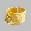 Anillo con patrón de papel de aluminio INS Han dong gate temperamento personalidad diseño patrón de roca anillo cara ancha suministro de fábrica
