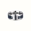 Joyería europea y americana para hombre anillo liso de fibra de carbono ins tendencia de moda joyería liso grabado láser anillo para dedo