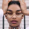 Gafas de strass de venta cruzada más vendidas para mujer, gafas sin montura de alta gama con adornos de diamantes para sesión de fotos de fiesta