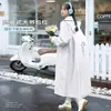 Impermeable Personalizado, Extendido y Engrosado, de Cuerpo Completo, de una Pieza, a Prueba de Tormentas, con Patrón de Logo, Área Grande para Mochila, Estilo Masculino, Diseño Largo de una Pieza