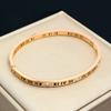Pulsera de Acero de Titanio Incrustada con Diamantes en Números Romanos, Pulsera Moderna y Personalizada que No se Desvanece, Joyería Coreana Ins Simple de Acero Inoxidable