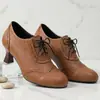 Nuevos Zapatos de Tacón Alto con Cordones, Estilo Europeo y Americano, Florales, Escote Profundo, para Primavera y Otoño, Disponibles en Tallas 32-50