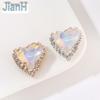 Moca corazón torcido cosido a mano hebilla de cristal diamante diamante de garra de borde de corazón torcido cristal diamante de agarre DIY ropa vestido de novia hecho a mano