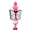 Nuevas cuentas de PVC con diseño de mariposa y flores, con pegamento suave, sueltas, de doble cara, accesorios para bolígrafos.