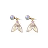 Pendientes Vintage Estilo Francés con Ojo de Gato Incrustado de Diamantes y Perlas, Pendientes de Lujo Ligero de Gama Alta, Exquisitos y Modernos Accesorios para Orejas Versátiles al por Mayor