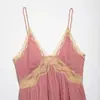 Ropa de mujer transfronteriza 2026 Moda europea y americana casual top tipo camisola de encaje empalmado de corte ajustado para mujer D6350608