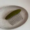 Garfo de Cabelo Oval de Tecido Francês Simples com Franja Lateral Pente Lateral para Coque Acessório de Cabelo