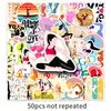 50 pegatinas de graffiti de yoga personalizadas transfronterizas para fitness pérdida de peso deportes decorativas para taza de agua funda de teléfono móvil pegatinas para patineta