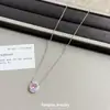 Colar de Diamante Rosa Ovo de Pombo Padparadscha Rosa Névoa Rosa Sonhadora para Mulheres Anel de Temperamento de Luxo Leve Retro de Alta Qualidade