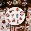 Pegatinas minimalistas para etiquetas de alimentos, en caja, retro y artísticas, perfectas para el diario temático de café de todos los días, scrapbooking, papelería y regalos