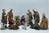 Belén de 35 cm Set de Figuras de Resina Sagrada Familia Decoración Navideña