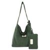 Bolsa Casual de Nicho para Mulheres 2025 Nova Bolsa de Ombro Transversal de Veludo Conjunto de Duas Peças Bolsa Tote de Grande Capacidade para o Dia a Dia