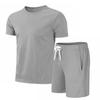 Conjunto Novo de Verão Camiseta Shorts Confortável Respirável Conjunto de 2 Peças Malha Roupa Esportiva Masculina e Feminina Roupa Esportiva de Manga Curta