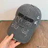 Gorra de Béisbol Retro Americana Desgastada para Mujer, Efecto Adelgazante del Rostro, Gorra de Pico Bordada Discreta, Modelo de Pareja Estilo Urbano