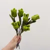Morandi Lujo Ligero PU Tulipán Flor Artificial Ramo Decoración de Interior Adorno de Mesa Ramo de Boda Flores Artificiales