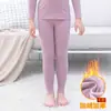 Pantalones cálidos de terciopelo para mujer, sin costuras, pantalones interiores para niños, otoño e invierno, forrados de felpa, uso diario, pantalones largos de color liso