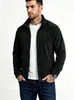 Chaqueta de cremallera con cuello alto para hombre en tela DeRong, Abrigo casual de forro polar liso Otoño/Invierno, Cárdigan simple y cálido, Ropa para hombre al por mayor