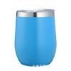Venta Caliente de Amazon Taza de Huevo de 12oz Doble Capa Acero Inoxidable 304 Termo de Vacío Taza de Huevo en Forma de U de Plástico con Pintura en Spray