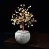 Árbol de la Fortuna de Grava de Cristal Natural con Taza Antiderrames Árbol de Amatista Rosa Adornos para Escritorio de Sala de Estar en Casa Porche Venta al por Mayor
