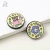 25mm Liga Redonda Dupla Face Flor Gota de Óleo Furo Reto Contas Acessórios DIY Contas para Corrente de Celular Acessórios de Joias DIY