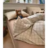 Conjunto de cama de quatro peças em algodão lavado, modelo novo 2026, lençóis para cama de dormitório, lençol com elástico, capa de edredom conjunto de três peças 4