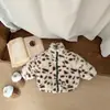 Moda Femenina Estilo Coreano Chaqueta de Forro Polar con Estampado de Leopardo Moda de Invierno para Bebé Abrigo Grueso de Piel Ropa Cálida para Niños de Moda