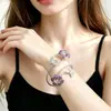 Novo Bracelete Feminino Esmaltado Borboleta Flor Palaciano Retrô Francês Transfronteiriço, Bracelete da Moda Não Desbota Atacado