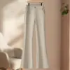 Pantalones acampanados de corte estrecho hechos a medida para mujer, nuevo estilo otoño e invierno 2026, de talle alto, adelgazantes, fluidos, cintura elástica, pantalones casuales