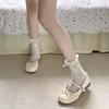 2025 Novos Sapatos de Couro Fofos com Bico Redondo Estilo Japonês Lolita Flats Sapatos Jk Estilo Preppy Coreano Sapatos de Couro Mary Jane