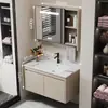 Nuevo Práctico Espacio Panal de Abeja Aluminio Gabinete de Baño Cerámica Integrado Lavabo Encimera de Lavabo Baño Apartamento Pequeño