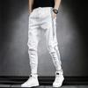 Pantalones Casuales de Verano de Marca de Moda para Hombre, Pantalones Finos de Moda hasta el Tobillo, Pantalones a Rayas de Corte Slim, Estilo Coreano, Pantalones Deportivos de Secado Rápido
