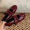 Zapatos Mary Jane Planos de Moda Estilo Ballet con Una Correa para Mujer, Zapatos de Corte Bajo Individuales, Punta Redonda, 2026, Hebilla, Estilo Retro, Colección de Verano