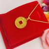 Colgante de moneda de la suerte de latón chapado en oro, imitación de oro, primera joyería, suministro de mercado nocturno, colgante para mujer