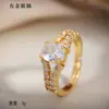 Anillo Más Vendido en Aliexpress, Lujo Ligero, Gama Alta, Anillo Abierto Elegante para Mujer, Cobre Incrustado con Circonita, Anillo de Moda Estilo Europeo y Americano
