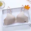 Popular Francês Simples Britânico Seda de Gelo Sutiã Peça Única Copo Espesso Menina Push-Up Sem Aro Roupa Íntima Fabricante Atacado