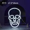 Luzes de neon LED de Halloween, iluminação de atmosfera para cenas de bar, decorações em formato de abóbora, luzes decorativas criativas com tema de fantasma
