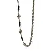Collar de Punto Cruz con Cuentas para Mujer Ins Niche Diseño de Alto Nivel Cadena de Suéter para Celebridades Cibernéticas Cadena de Suéter de Lujo Ligero para Hombre