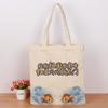 Padrão de saco de lona logotipo personalizado Bolsa de algodão para estudantes Bolsa de lona pintada à mão em branco Bolsa de lona para publicidade Saco de compras ambiental feito sob medida