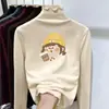 Camisa Base De Rong Infantil 2025 Nova Outono e Inverno Top Estiloso com Babados para Crianças Maiores Primavera e Outono Manga Longa