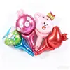 Globos personalizados de papel de aluminio de mano, artículos promocionales para eventos, palitos de mano, regalos para actividades de jardín de infantes, globos de papel de aluminio de dibujos animados al por mayor