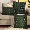 Funda de Almohada Decorativa Navideña Transfronteriza de Comercio Exterior, Felpa de Invierno y Otoño con Copo de Nieve Estampado Dorado, Decoración para el Hogar de Invierno, Dropshipping