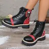 Botas Masculinas com Solado Grosso com Elevação Interna Botas de Couro para Outono e Inverno Estilo Britânico Moda Retro Workwear Combinação de Cores Botas Novas Cano Médio