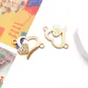 Colgante de Corazón con Pedrería Mixta de 15 Piezas Accesorios del Día de San Valentín Corazón Hueco Accesorios con Letras en Inglés Colgante de Joyería Aleación