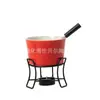 Venda Quente Escandinava Forno Aquecedor de Chocolate Panela Quente de Cerâmica Queijo Queijo Sorvete Forno de Manteiga com Suporte de Ferro Garfo