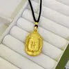 Tienda de Oro Mismo Estilo Oro Arena Antigua Cuerda Sólida Colgante Cabeza de Buda Nuevo Chino Dairi Tathagata Cabeza de Buda Colgante para Hombres y Mujeres