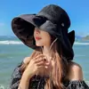 Chapéu de Sol de Vinil Vazio Verão Feminino Novo Cobertura Facial Anti-UV Chapéu de Sol de Aba Larga Chapéu de Pescador Chapéu de Proteção Solar UV