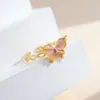 Anillo de Encaje de Mariposa Sueño Hermoso de Color Esmaltado Diseño de Nicho Apertura Hueca Estilo de Corte Anillo de Moda Versátil