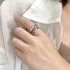Anillo trenzado multicapa Dongdaemun Corea del Sur Dedo índice femenino Plata de ley s925 Plata tailandesa Anillo retro de personalidad exagerado europeo y americano